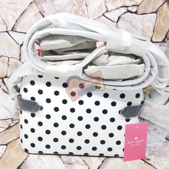 Dome Crossbody Dot Polka White Black Kate Spade - Picture 2 of 10